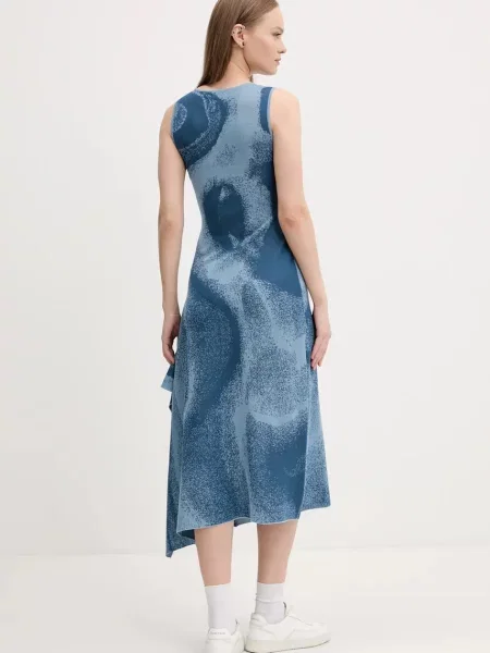 Desigual sukienka TALLIN turkusowy midi dopasowana