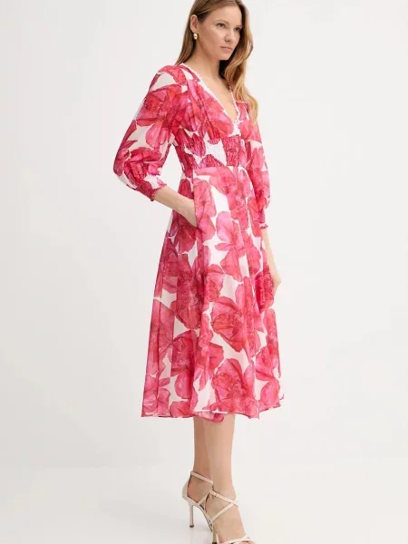 Charo Ruiz Ibiza sukienka Fata midi rozkloszowana różowy