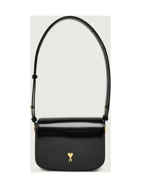 AMI Paris De piele geantă pe umăr PARIS negru