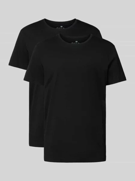 T-shirt z czystej bawełny w Christian Berg Men czarna