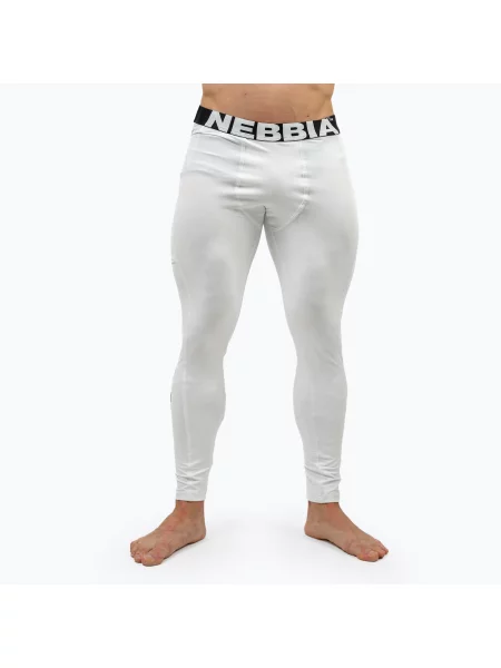 Olcsóbban. Férfi edző leggings NEBBIA Discipline fehér. Méret: XL fehér