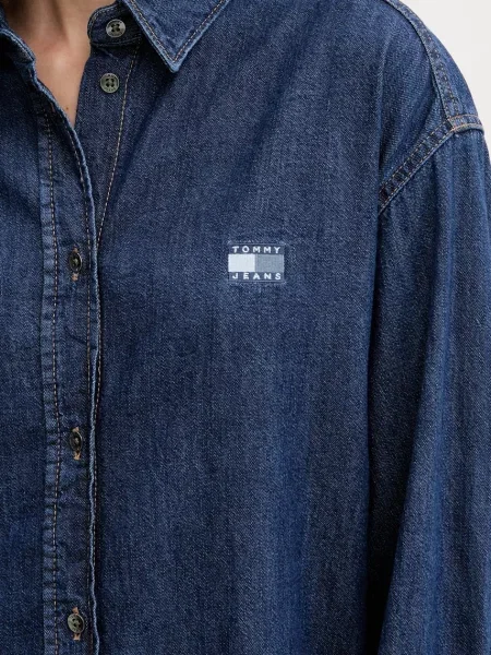 Tommy Jeans sukienka jeansowa mini oversize niebieski