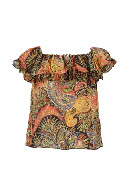 Top Etro cu imagine cu model paisley portocaliu
