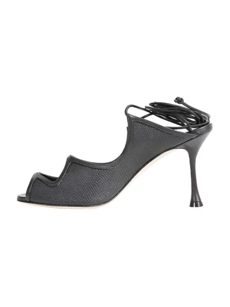 Czółenka Manolo Blahnik skórzana czarna