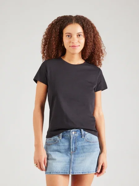 PIECES Tricou negru alb