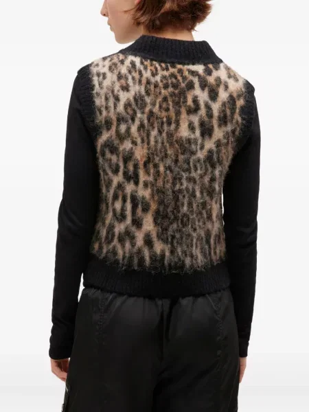 Vestă Ganni cu imagine cu model leopard