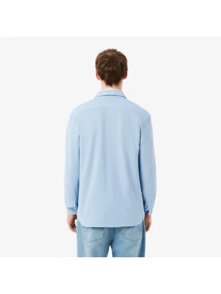 Lacoste Koszula Slim Fit Z Bawełnianej Piki niebieski