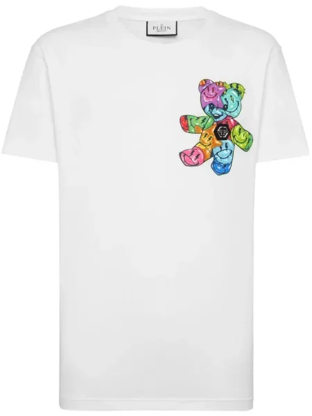 Tricou Philipp Plein cu imagine alb