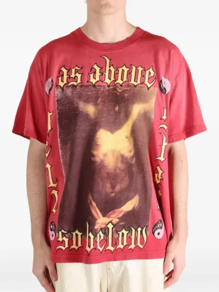 Tricou Hellstar cu imagine roșu