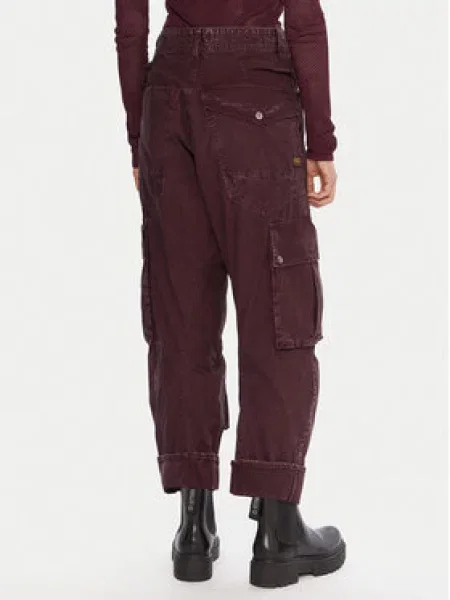 G-Star Raw Hlače iz tkanine Cargo 3D Boyfriend Fit vijolična