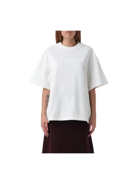Koszulka Jil Sander z logo biała