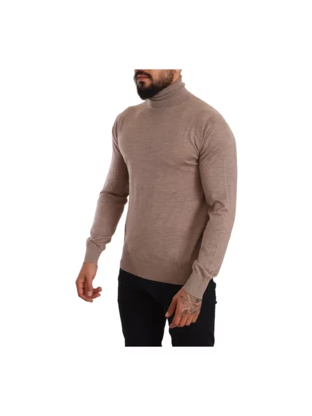 Sweter z golfem Dolce And Gabbana do golfa brązowy