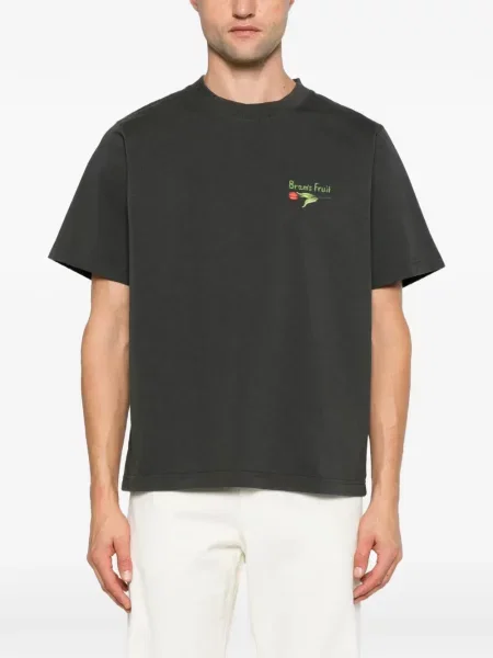 Tricou Bram’s Fruit cu model floral cu imagine gri