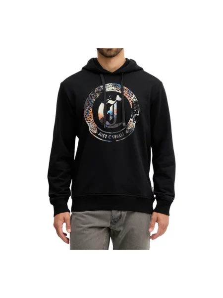 Bluza z kapturem Just Cavalli z kapturem czarna
