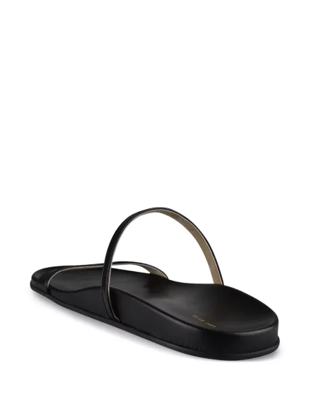 Sandale The Row cu vârf deschis cu bretele negru