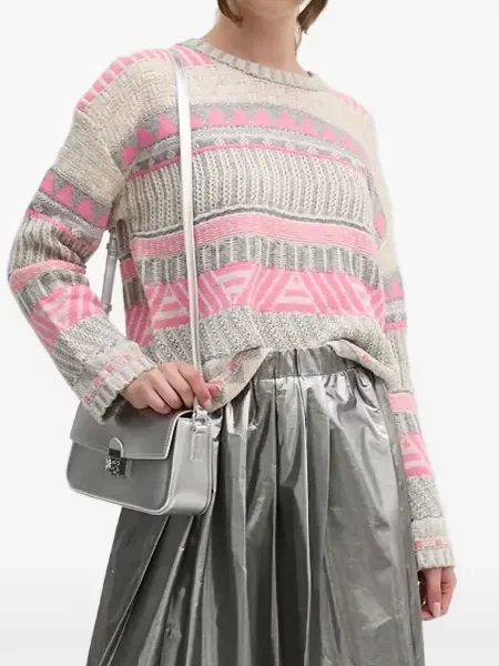 Pulover Oui cu imprimeu geometric