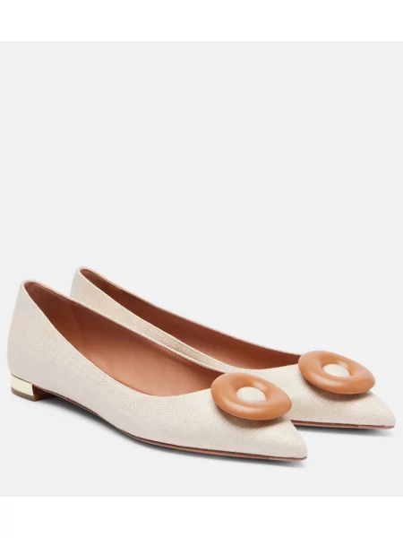 Balerini Aquazzura din piele bej