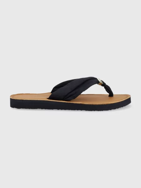 Джапанки Tommy Hilfiger TH ELEVATED BEACH SANDAL тъмносиньо с равна подметка