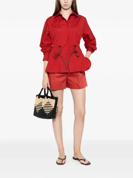 Pantaloni scurți Max Mara plisate roșu