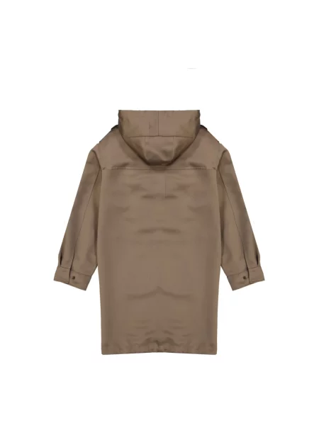 Lniana parka Brunello Cucinelli brązowa