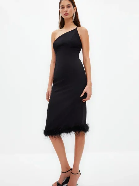 Elegantna večerna obleka Trendyol črna