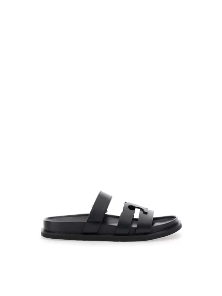 Klapki Tory Burch skórzane czarne