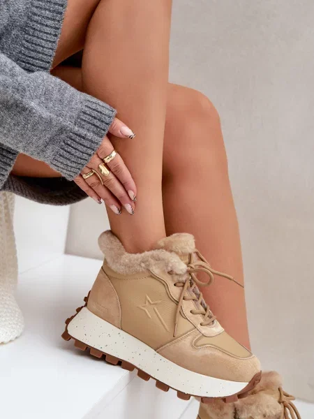 Usnjene čevlji do gležnjev Big Star Shoes s platformo