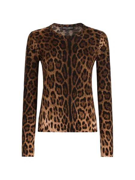 Pulover Dolce & Gabbana de lână cu imagine maro
