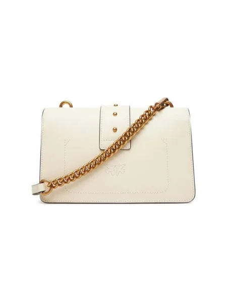 PINKO Geantă de umăr Love galben deschis bej