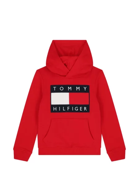 Bluza z kapturem dziecięca Tommy Hilfiger czerwona