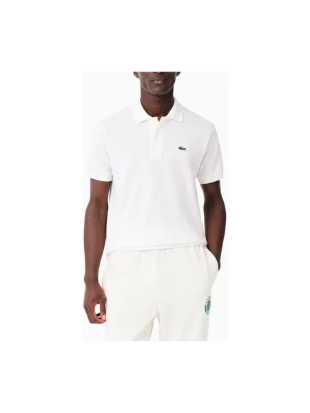 Koszulka polo o kroju slim fit z czystej bawełny Lacoste biała