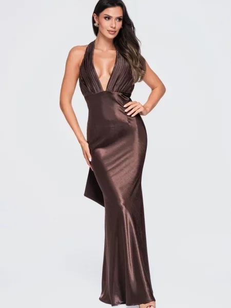 Rochie maxi Edoti eleganta maro