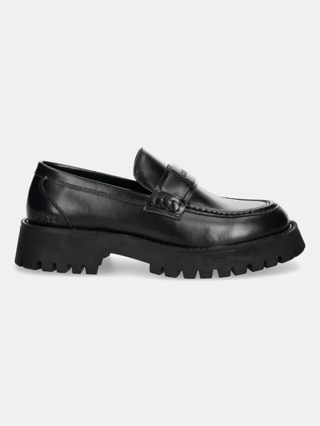 Guess mocasini de piele GORIZIA II negru