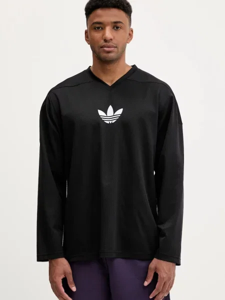 Tricou mânecă lungă Adidas Originals plasă negru