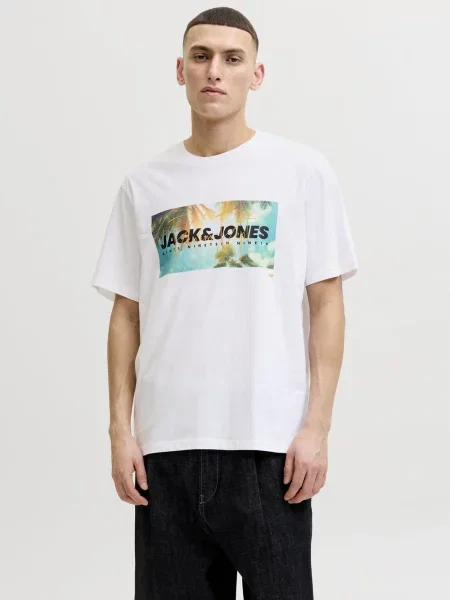 Jack & Jones Koszulka JJIndiana Mężczyźni S biały