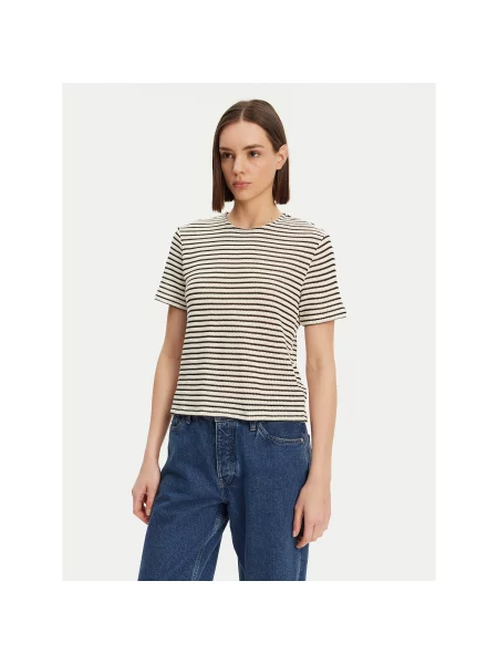 Pieces T-Shirt Manilla Εκρού Loose Fit
