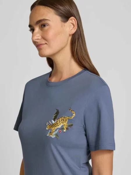 T-shirt o kroju regular fit z mieszanka bawełny model ELI Jake*s Casual niebieska
