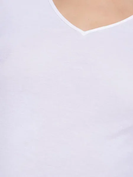 Tricou Hanro cu decolteu în V alb