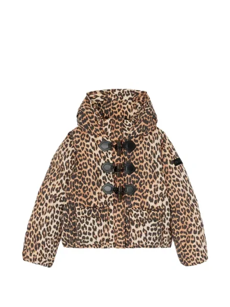 Geacă cu puf Ganni cu model leopard