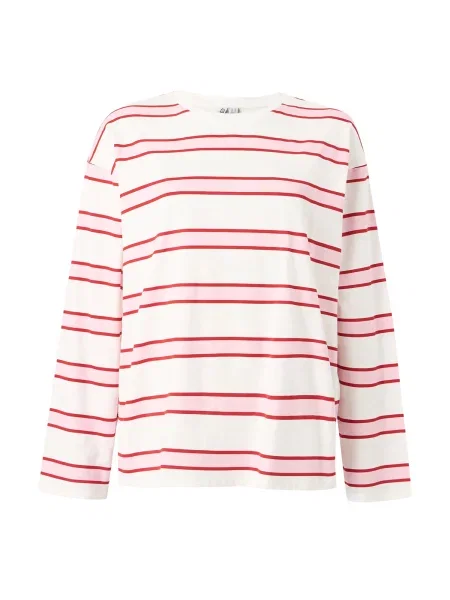 PIECES Tricou PCMila roz / roșu alb