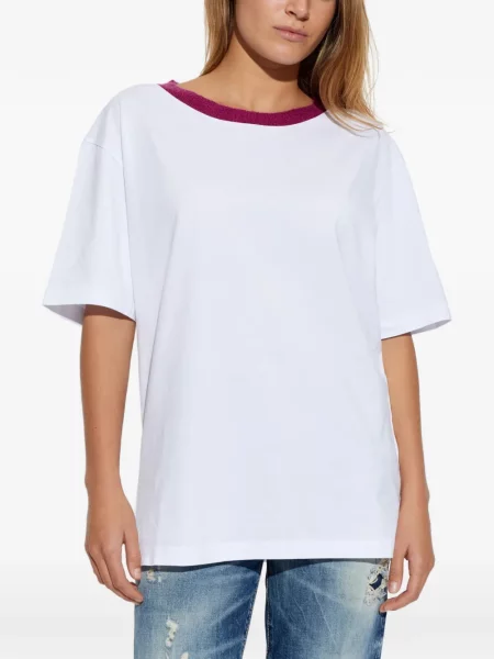 Tricou Dsquared2 cu broderie alb