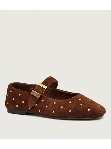 Tommy Hilfiger Balerini Mary Jane | piele întoarsă maro
