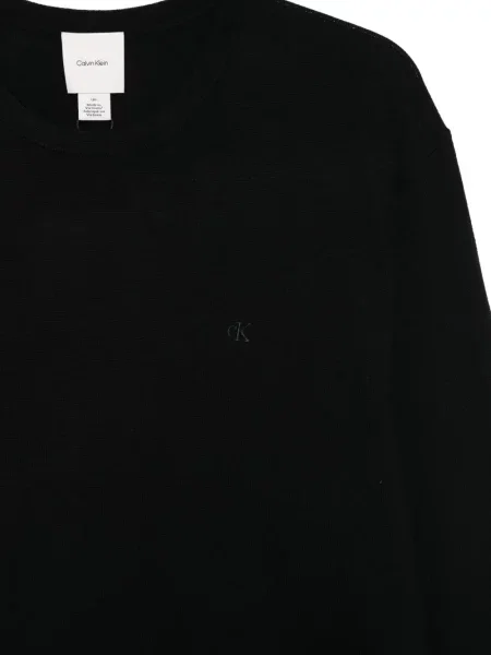 Pulover Calvin Klein cu broderie negru