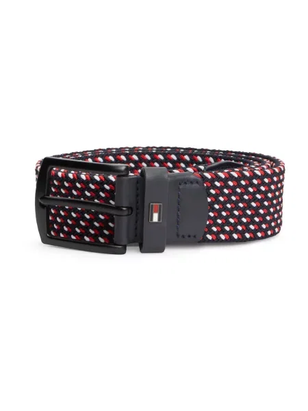 TOMMY HILFIGER Pas DENTON temno modra / rdeča bela