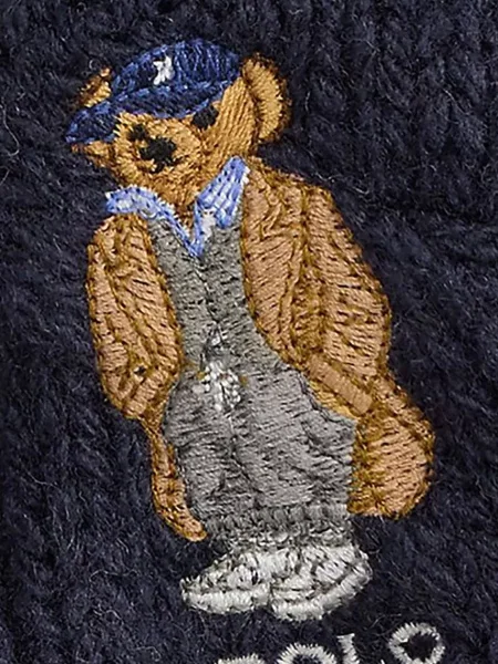 Polo Ralph Lauren gyapjú sál sötétkék nyomott mintás kék