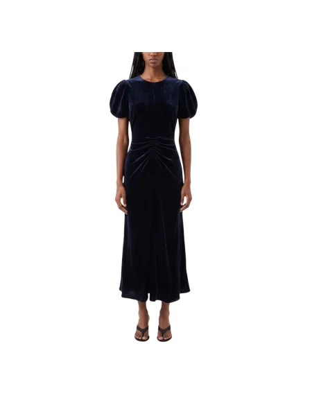 Sukienka midi Victoria Beckham niebieska