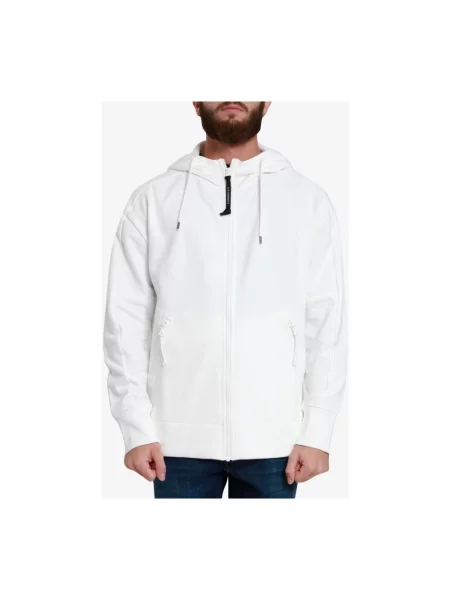 Bluza z kapturem C.p. Company polarowa z kapturem biała
