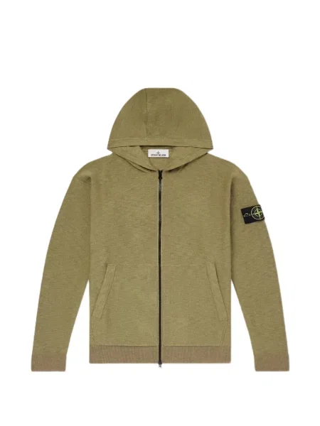 Суичър с качулка Stone Island камъни зелено