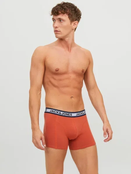 JACK & JONES Boxerky Marco svetlomodrá / tmavomodrá / svetlosivá / tmavooranžová
