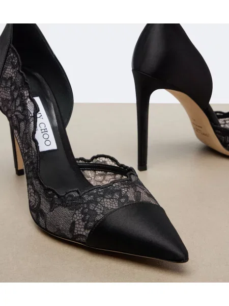 Pantofi cu toc Jimmy Choo din satin negru